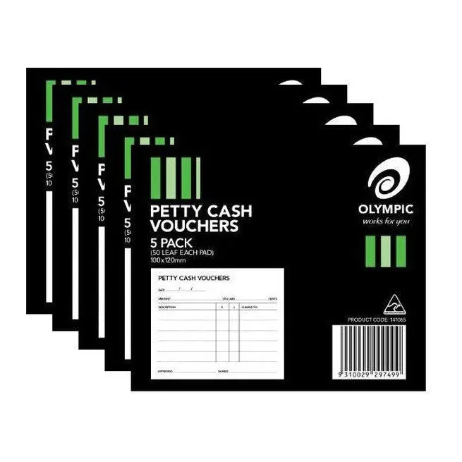 Olympic Petty Cash Voucher Pad 50 Leaf 141065 Pack Of 5 1