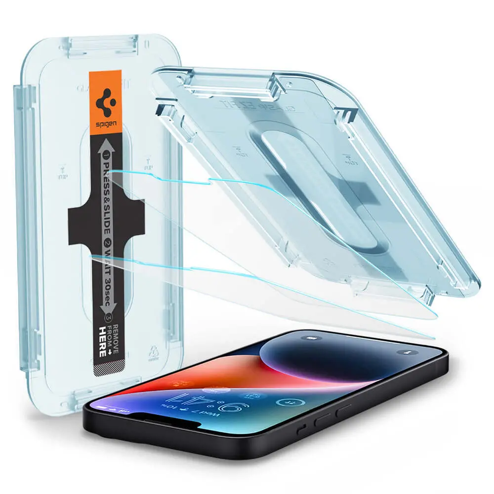 Spigen Apple Iphone 14 Plus / Iphone 13 Pro Plus Ez Fit Glas.Tr Slim 2Pcs Glass Screen Protector - Clear 1