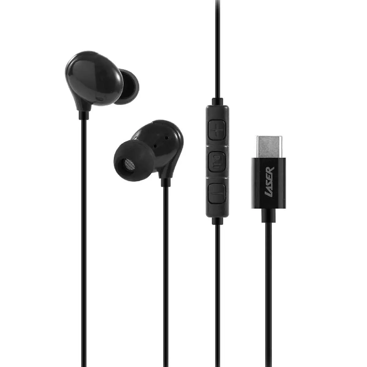 Laser Wired In-Ear Earphones With In-Line Controls (Black) 1