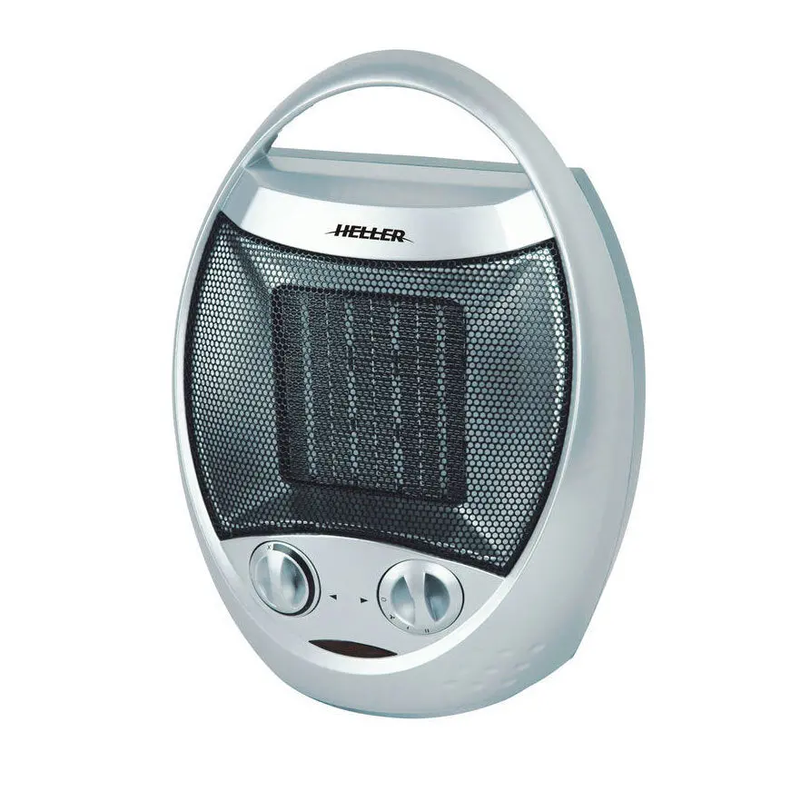 Heller Hcfh1577a 1500W Portable Ceramic Upright Fan Heater Desk Floor (Silver) 1