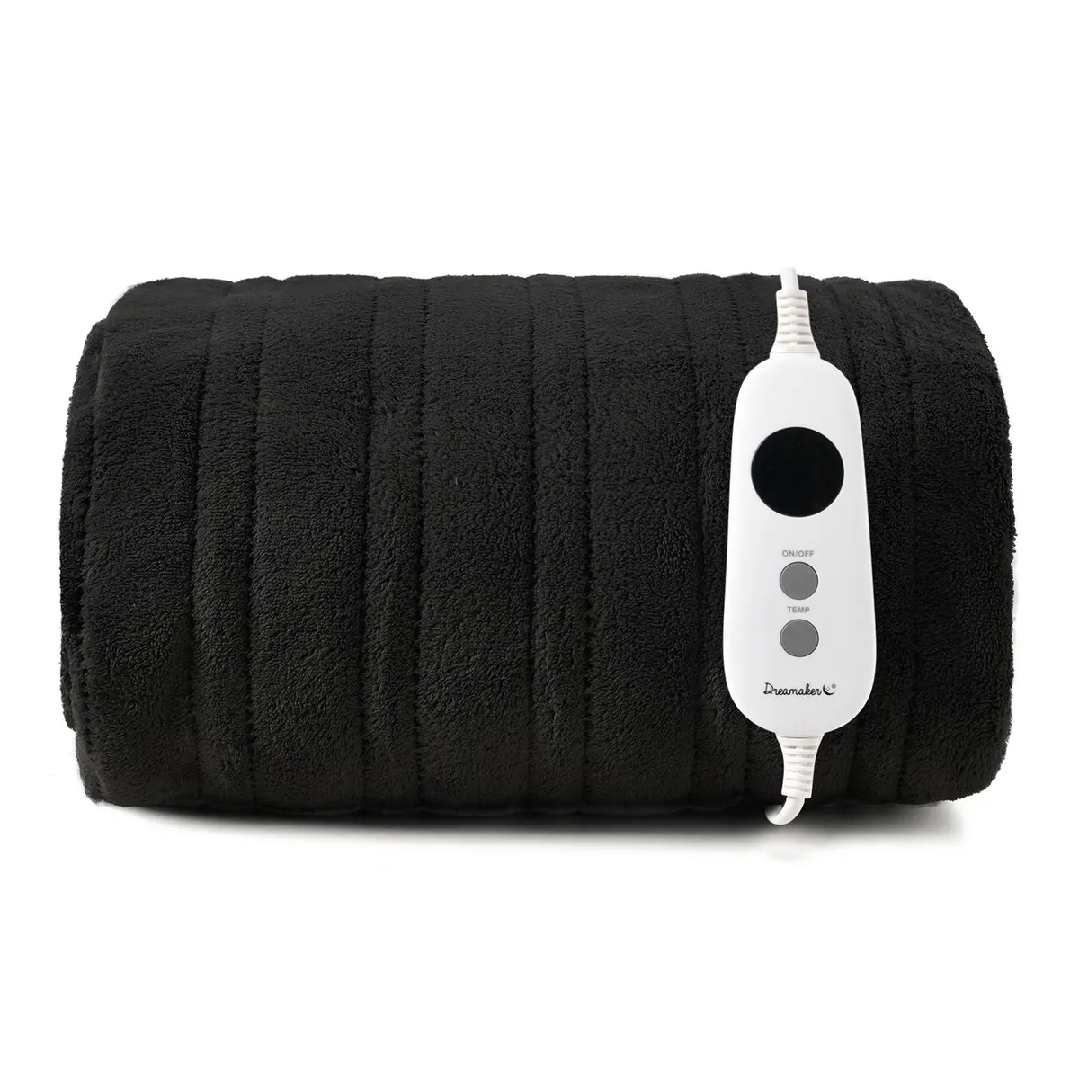 Dreamaker Coral Fleece Electric Heated Throw Blanket [130X160cm] (Black) 1