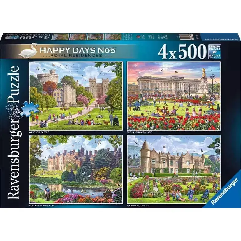 Ravensburger 4X500pc Happy Days No. 5 Royal Residences Puzzle 1