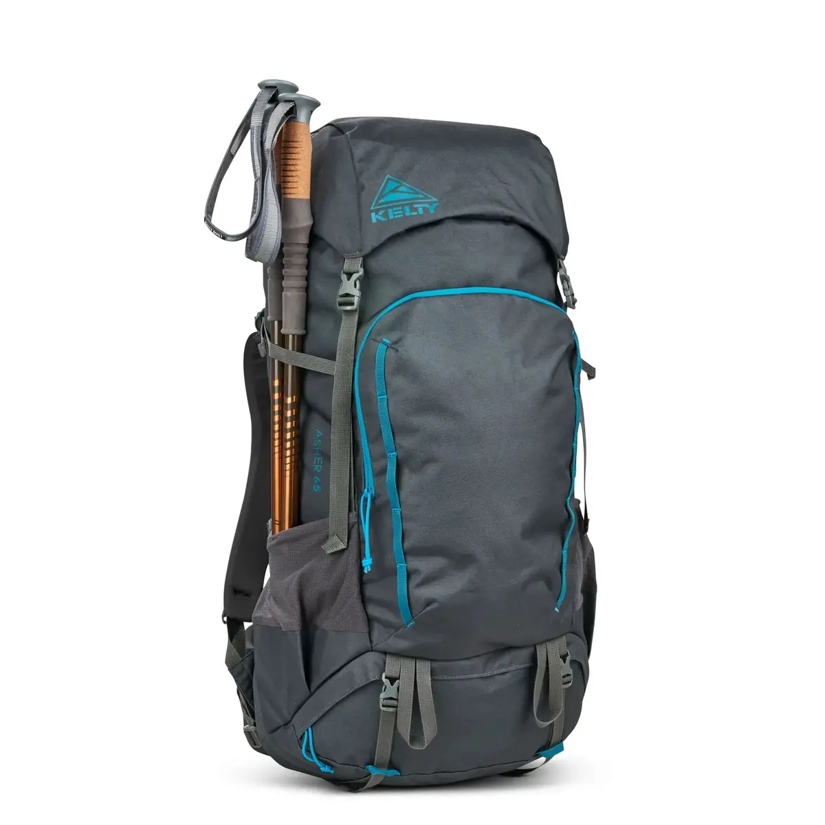 Kelty Asher Backpack Bag Rucksack Hiking Camping 65L (Beluga/Storm Blue) 1