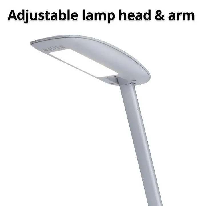 Nero Desk Lamp Light With Usb Charing Port 3 Dimmer Levels Adjustable Head Silver 2