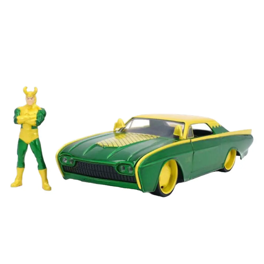 Jada 1:24 Scale Marvel Loki And 1963 Ford Thunderbird Diecast Vehicle Model 1