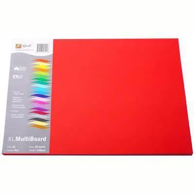 Quill Xl Multiboard Paper 210Gsm A3 Red Pack 25 1