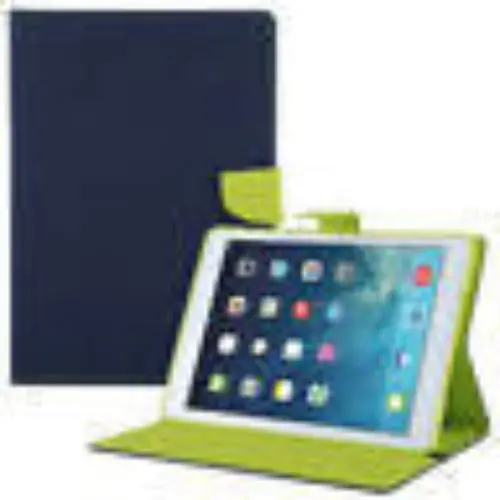 Goospery Fancy Diary Case For Ipad 9.7" - Navy/Lime 1