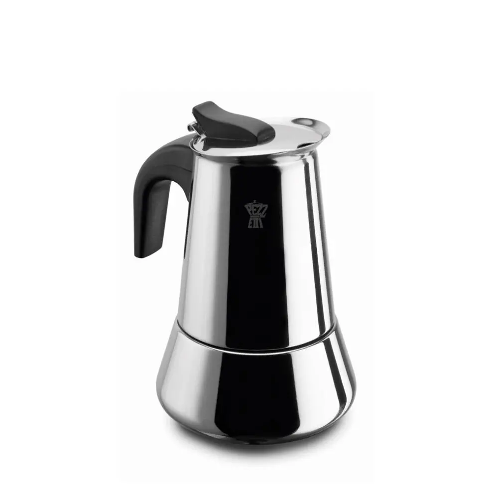 Pezzetti 4-Cup Stainless Steel Stovetop Espresso Coffee Maker W/ Handle Silver 1