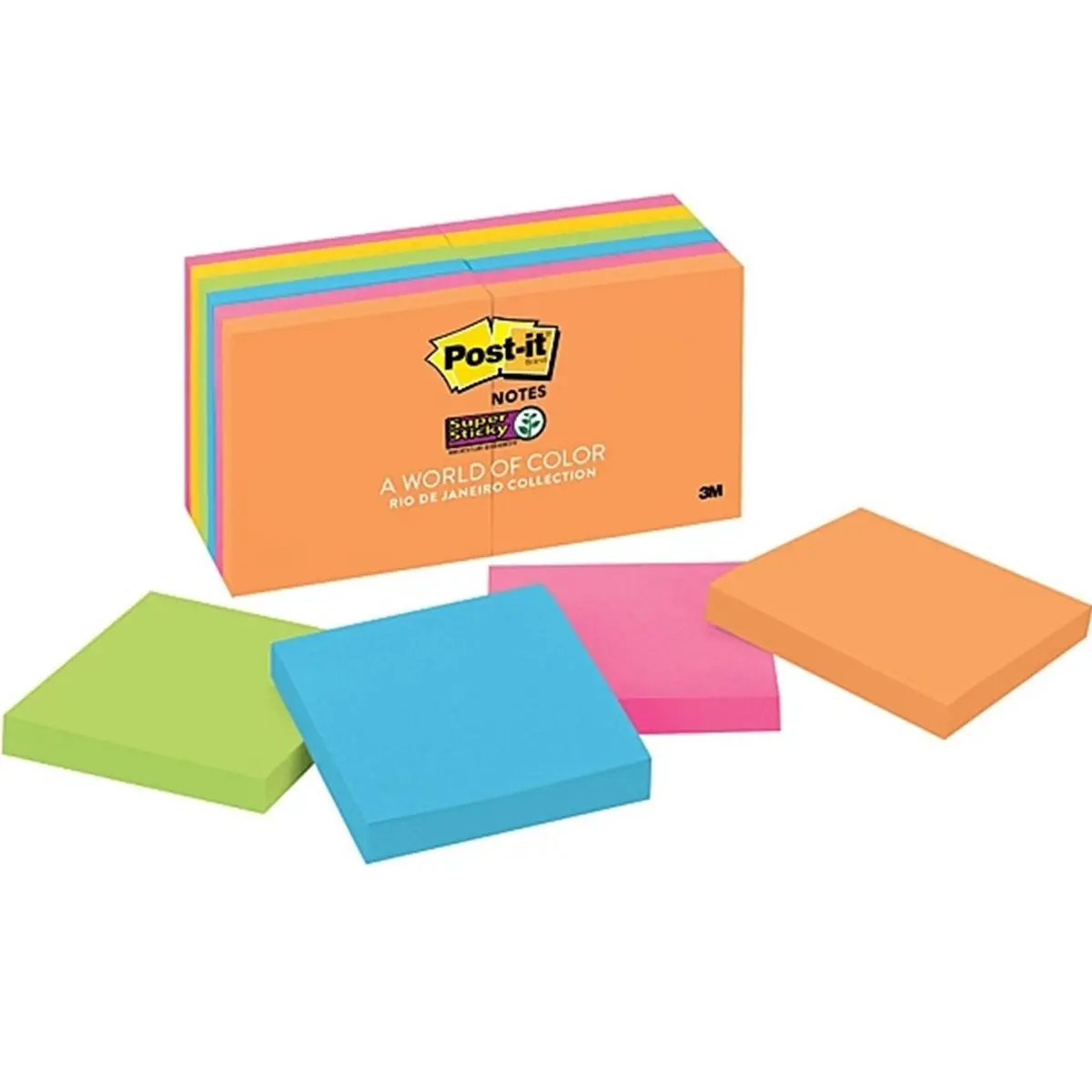 Post-It Super Sticky Notes Rio De Janeiro 76X76mm Cabinet Pack 12 1