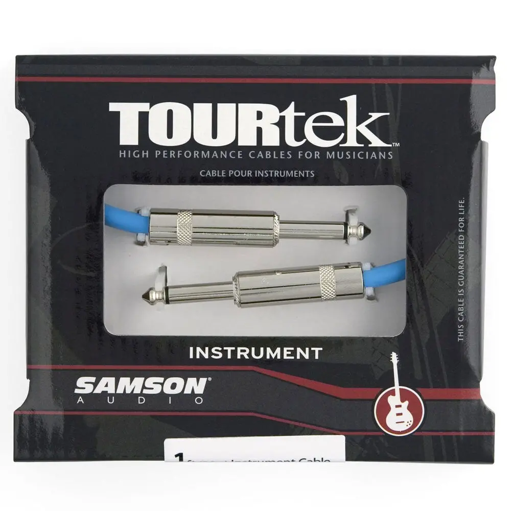 Tourtek 0.35M Male Instrument Cable Jack Connector Cord (Black) 1