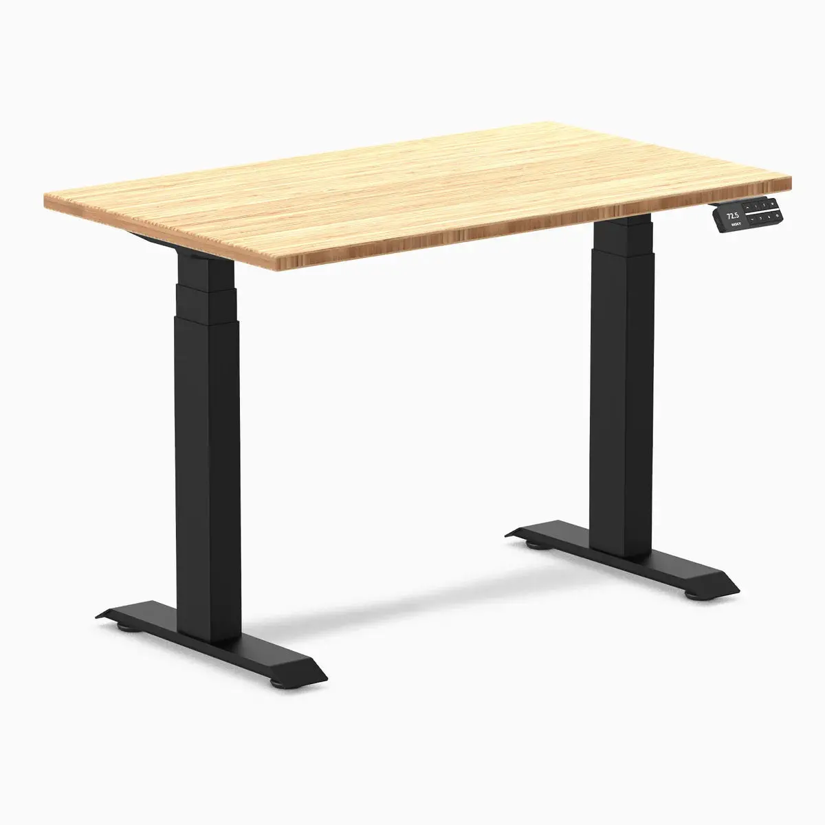 Desky Dual Mini Bamboo Sit Stand Desk 100Cm (Bamboo Desktop/Matte Black Frame) 2