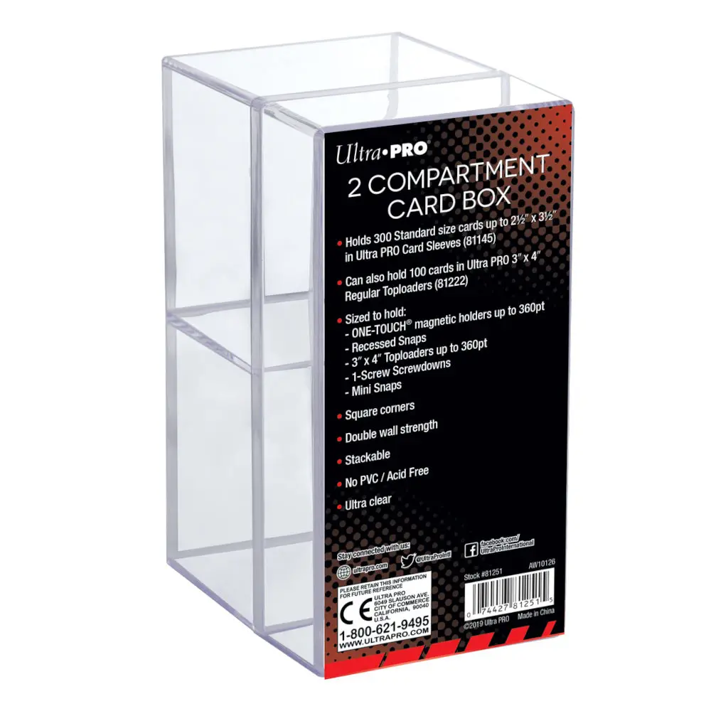 Ultra Pro: Up81251 2-Piece Clear Card Box Two Compartment 1