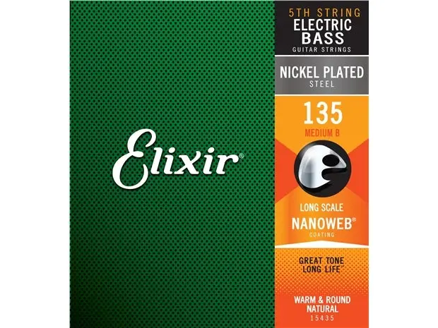 Elixir #15435 Bass Guitar Nanoweb Coating 0.135 Single String 2