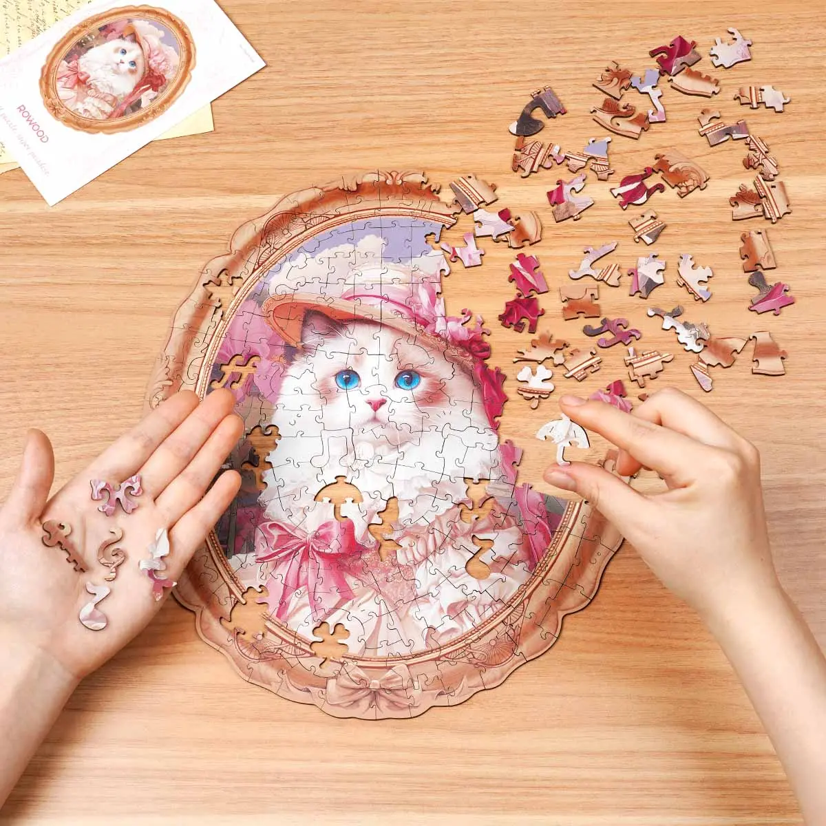 Robotime Paradise Springtime Kitty Portrait Puzzle 2