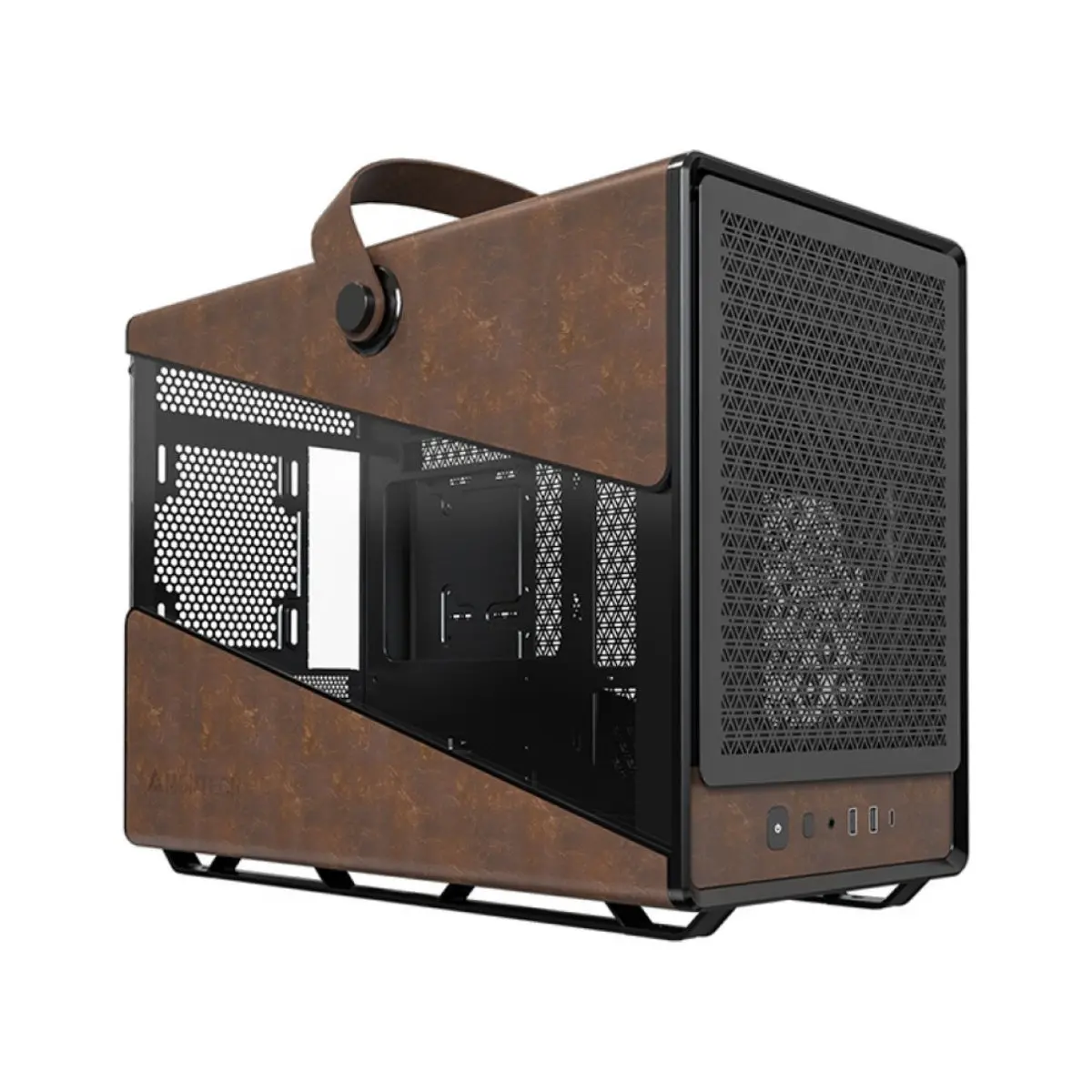 Montech Heritage Leather & Metal Micro-Atx Case - Black 1