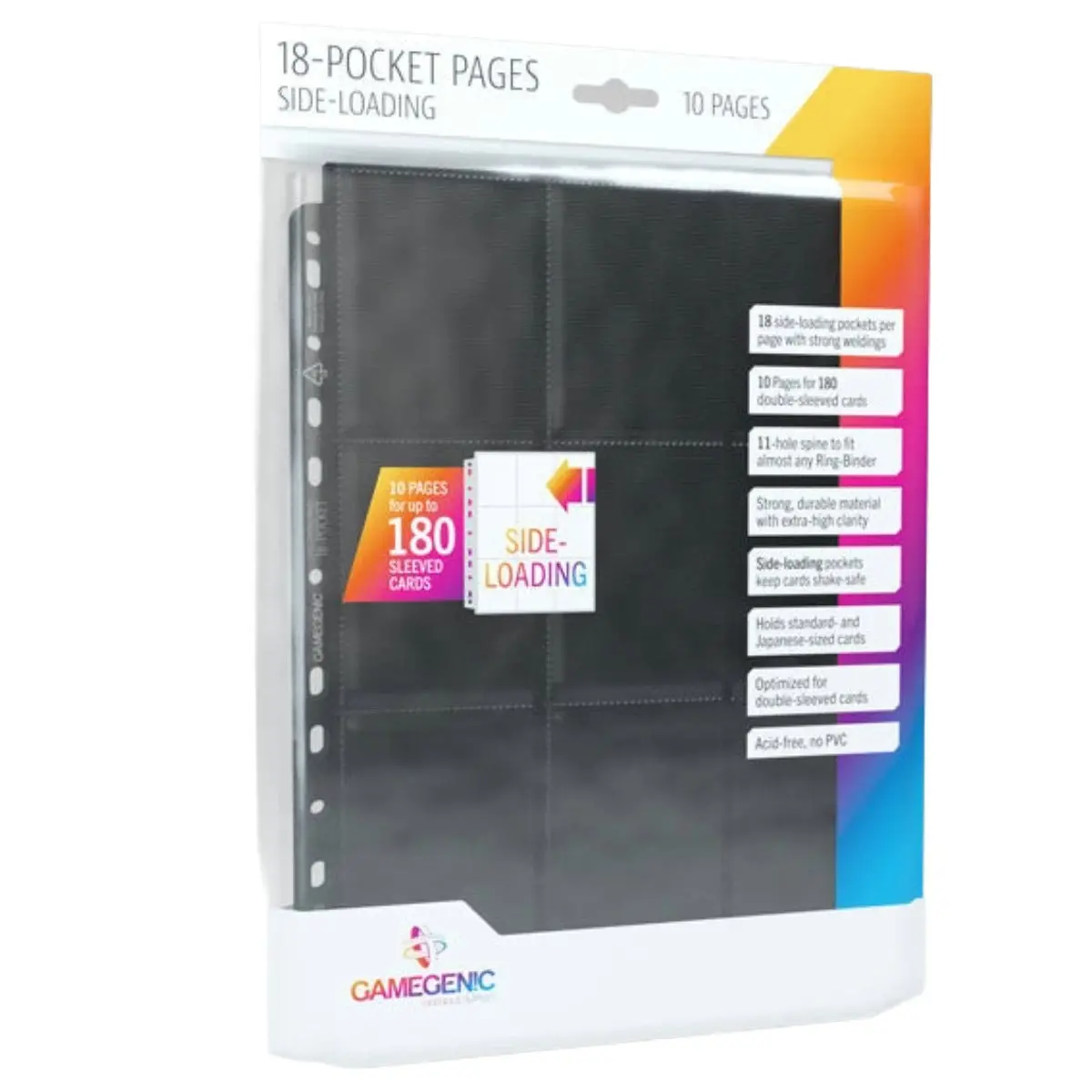 Gamegenic Sideloading 18 Pocket Pages 10-Pieces Pack (Black) 1