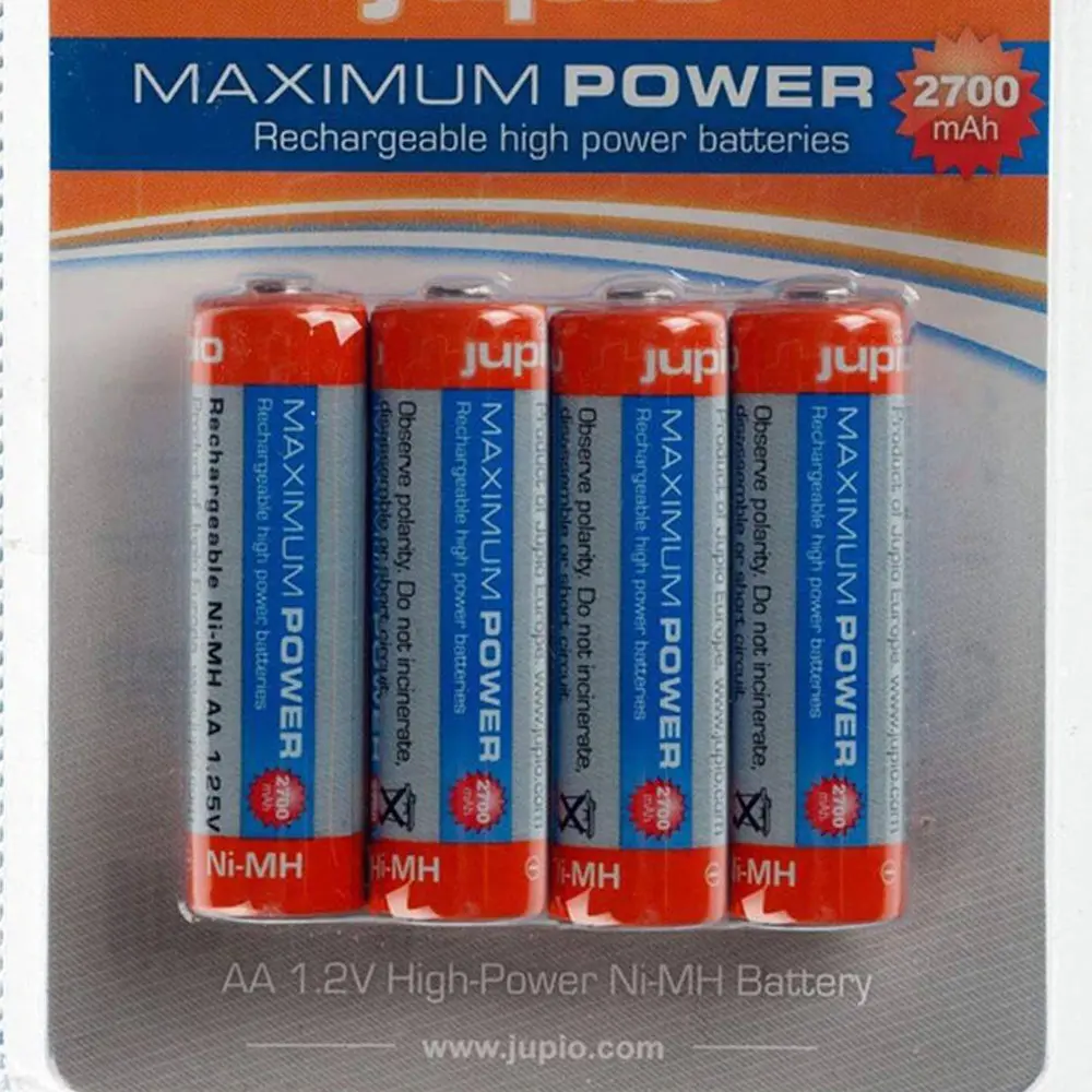 Jupio 4-Pieces Rechargeable Aa 1.2V High-Power Batteries 2700Mah 2