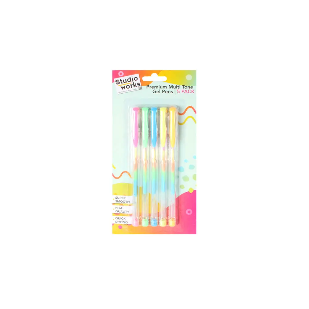 Studio Works Premium Multi-Tone Gel Pens 21X10x1.5Cm [5-Pieces] 1
