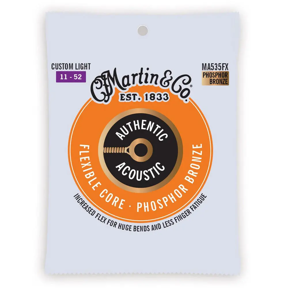 Martin Guitar Ma535fx Authentic Flexible Core Strings Custom Light 1