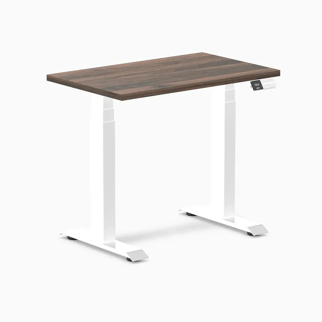 Desky Dual Mini Sit Stand Desk 800X500 Jarrah Legno Desktop And White Frame 1