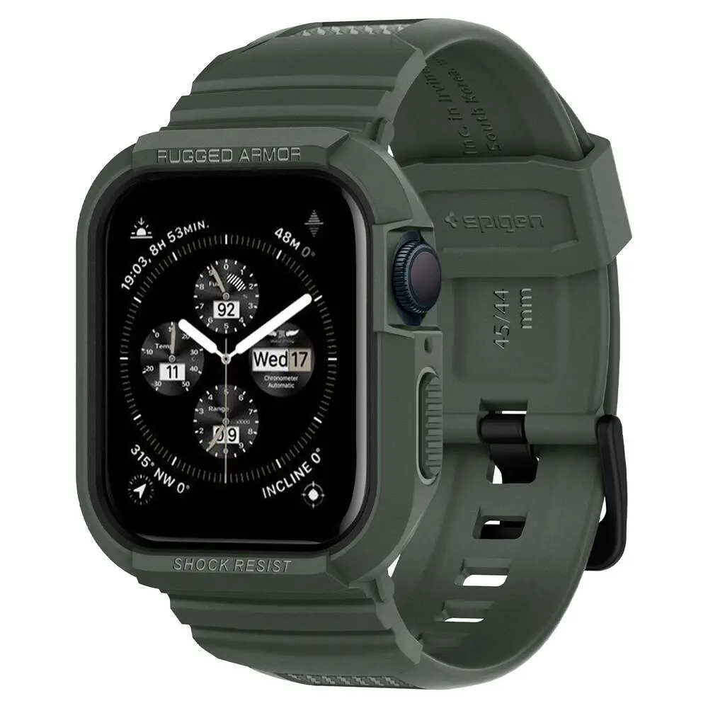 Spigen Apple Watch 41Mm 40Mm Rugged Armor Pro Case (Military Green) 1