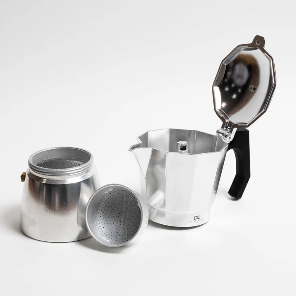 Coffee Culture 19Cm Stovetop Coffee Maker 6-Cup Moka Italian Espresso Pot Silver 2