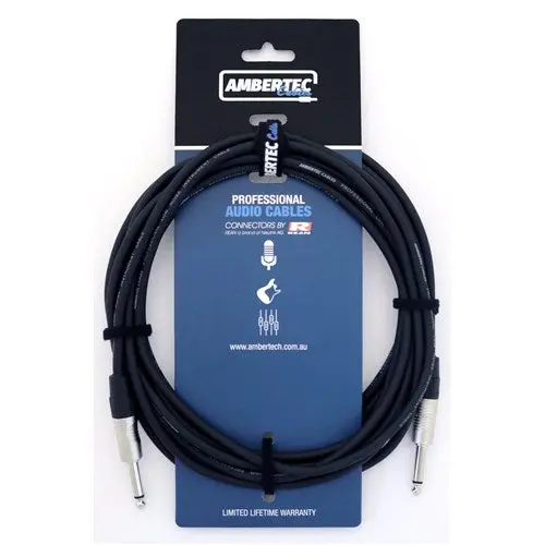 Ambertec Cables Guitar Cable Rean Connectors Straight 3M (Black) 1