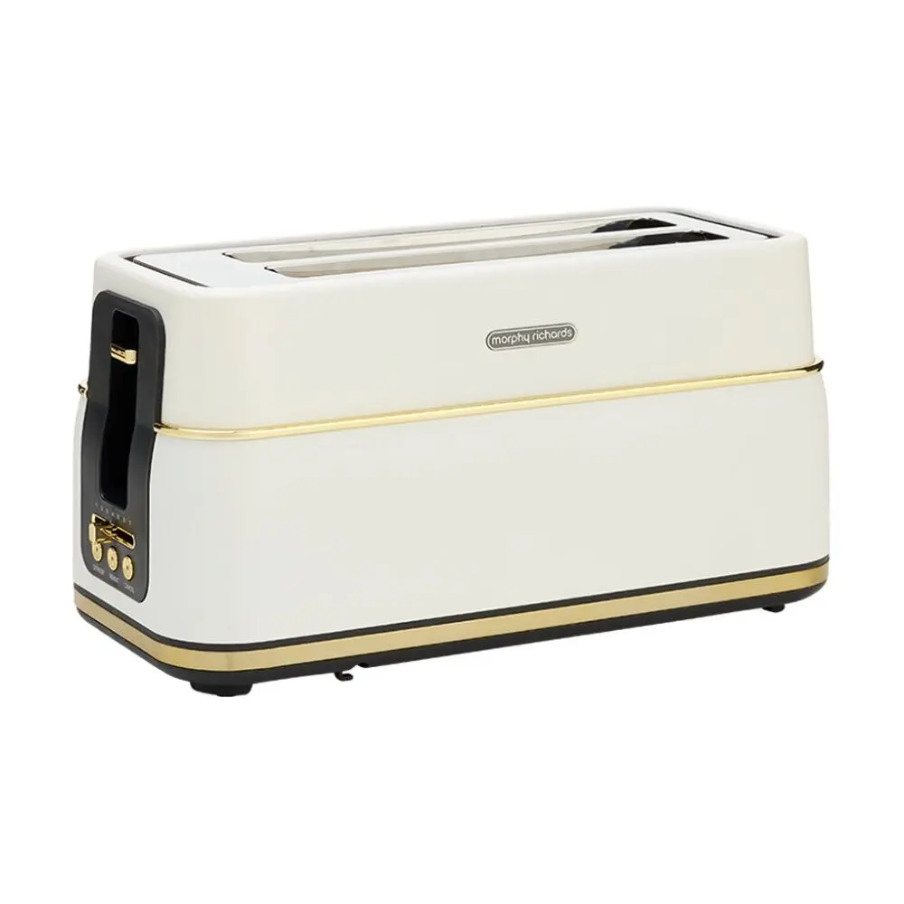 Morphy Richards Signature Soft Gold Toaster 1800W 4 Slice Defrost (Matte White) 1