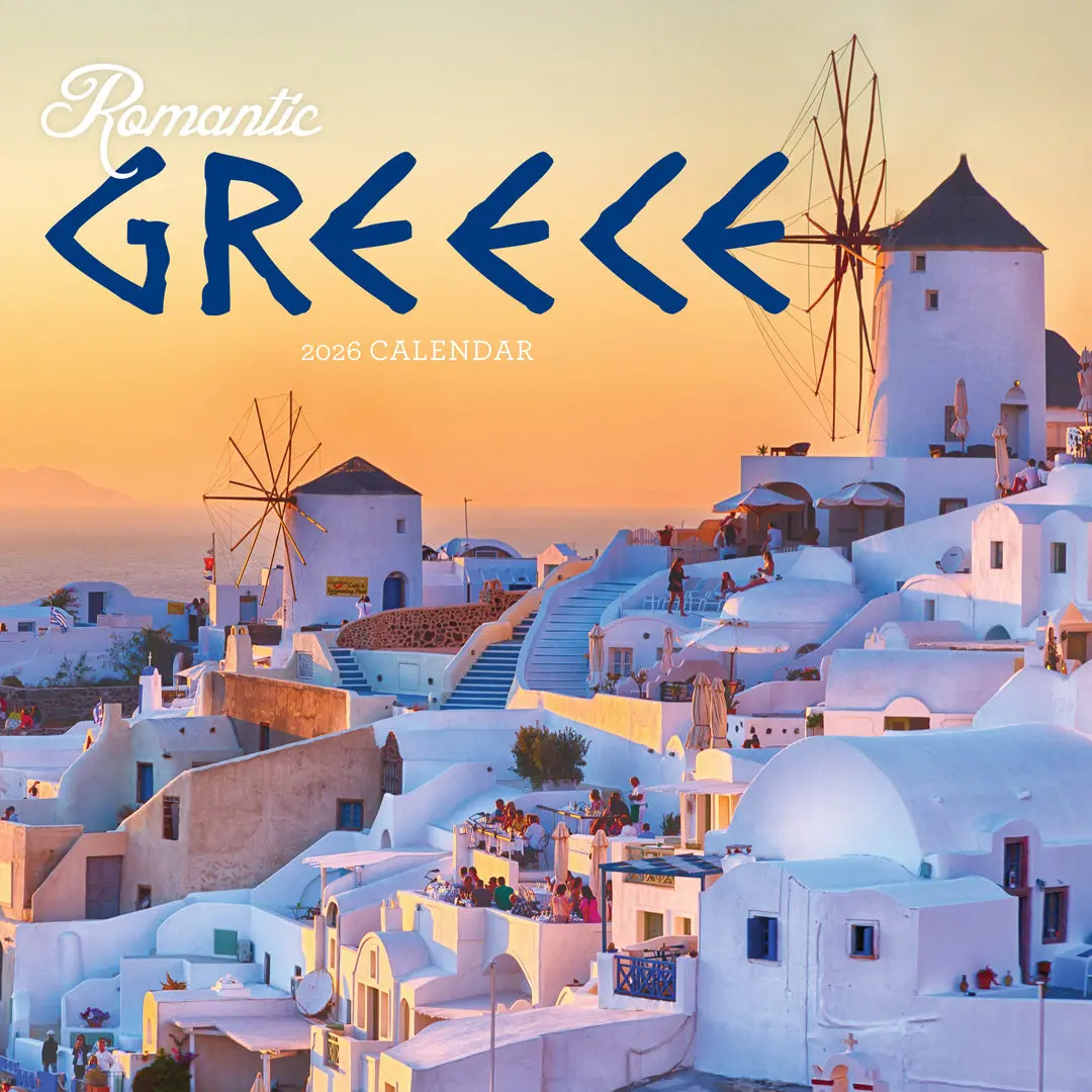 Paper Pocket Romantic Greece 2026 Calendar 1