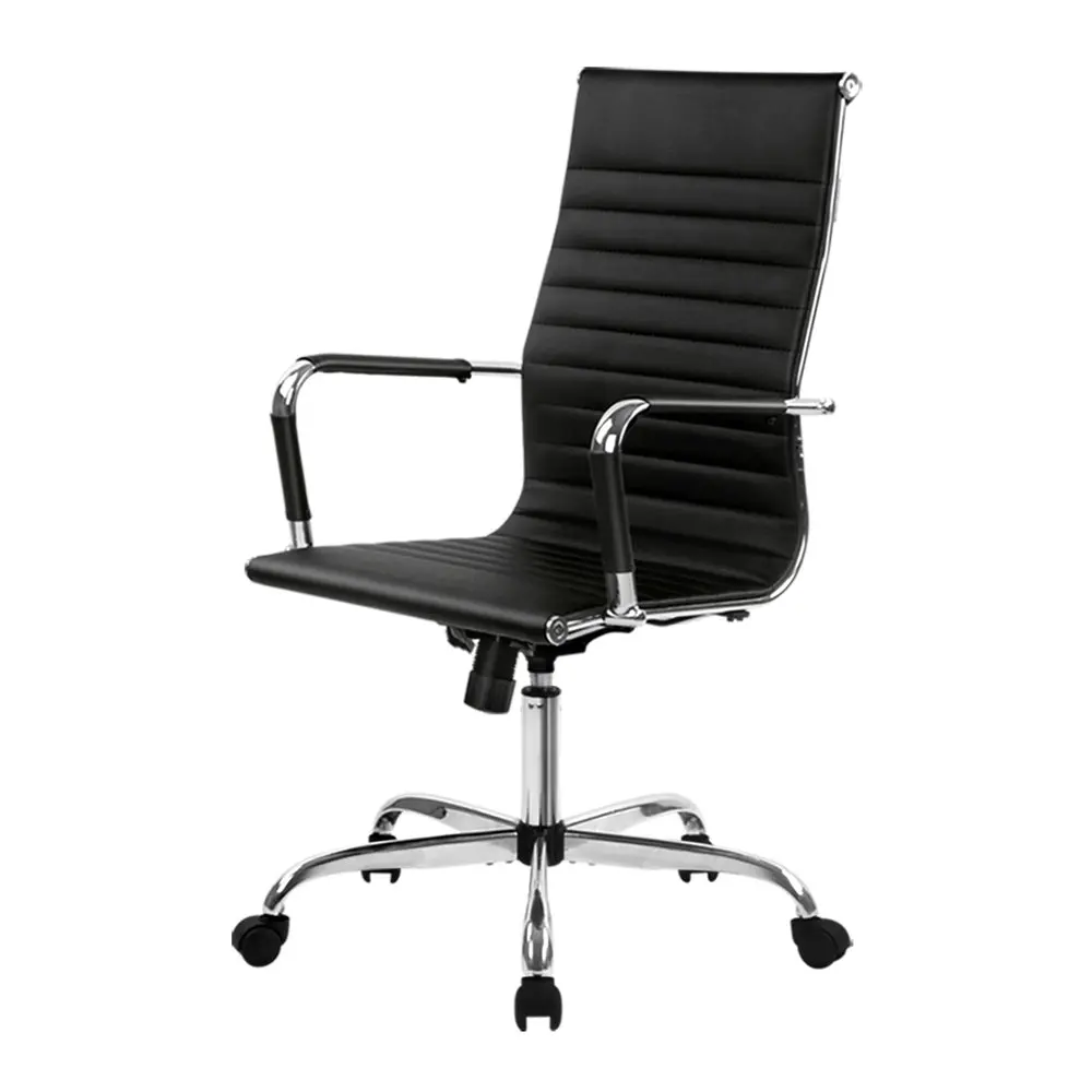 Artiss Office Chair Conference Chairs Pu Leather High Back (Black) 1