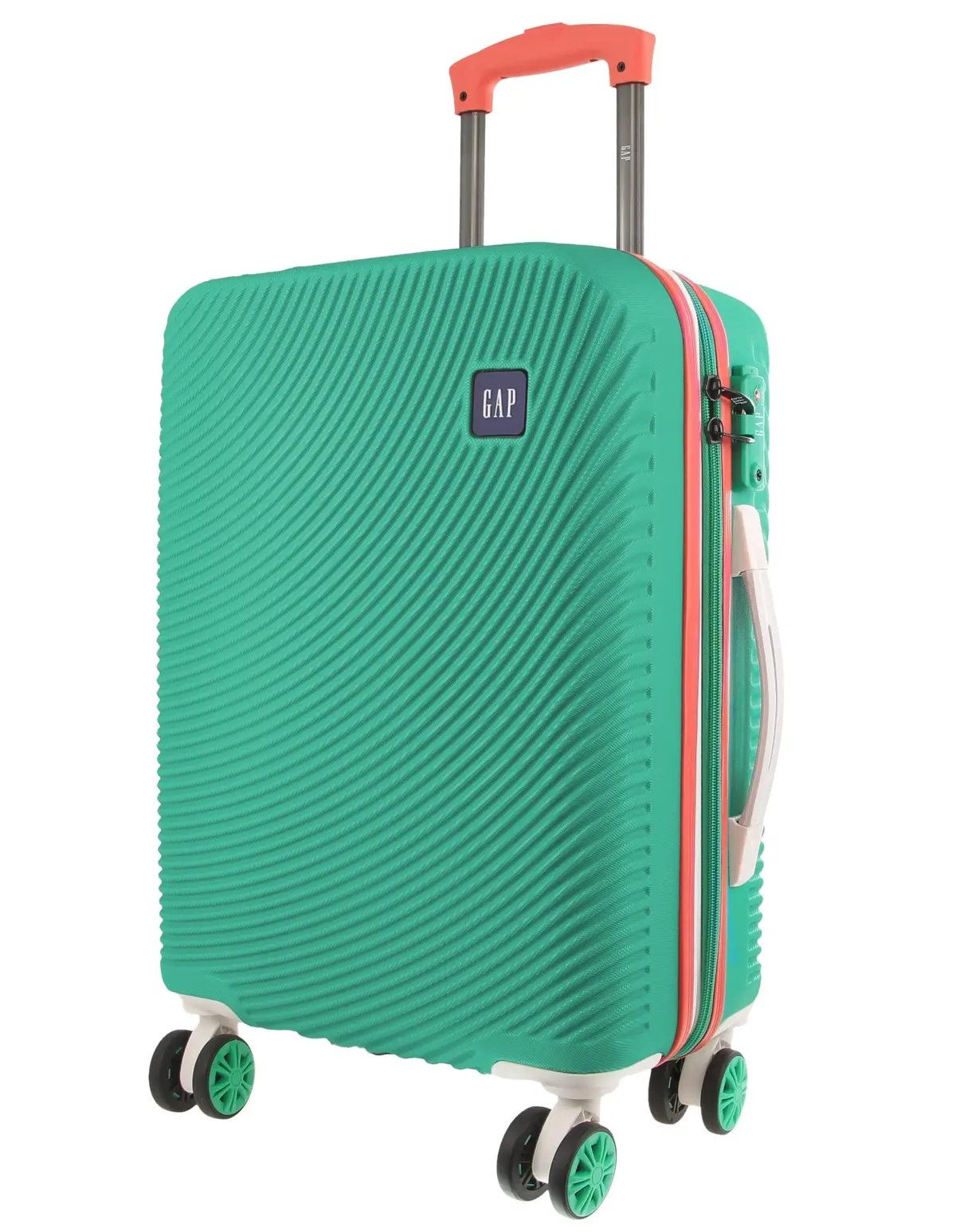 Gap Stripe Hard-Shell Cabin Suitcase Tsa Lock Luggage 56X35cm Turquoise 1