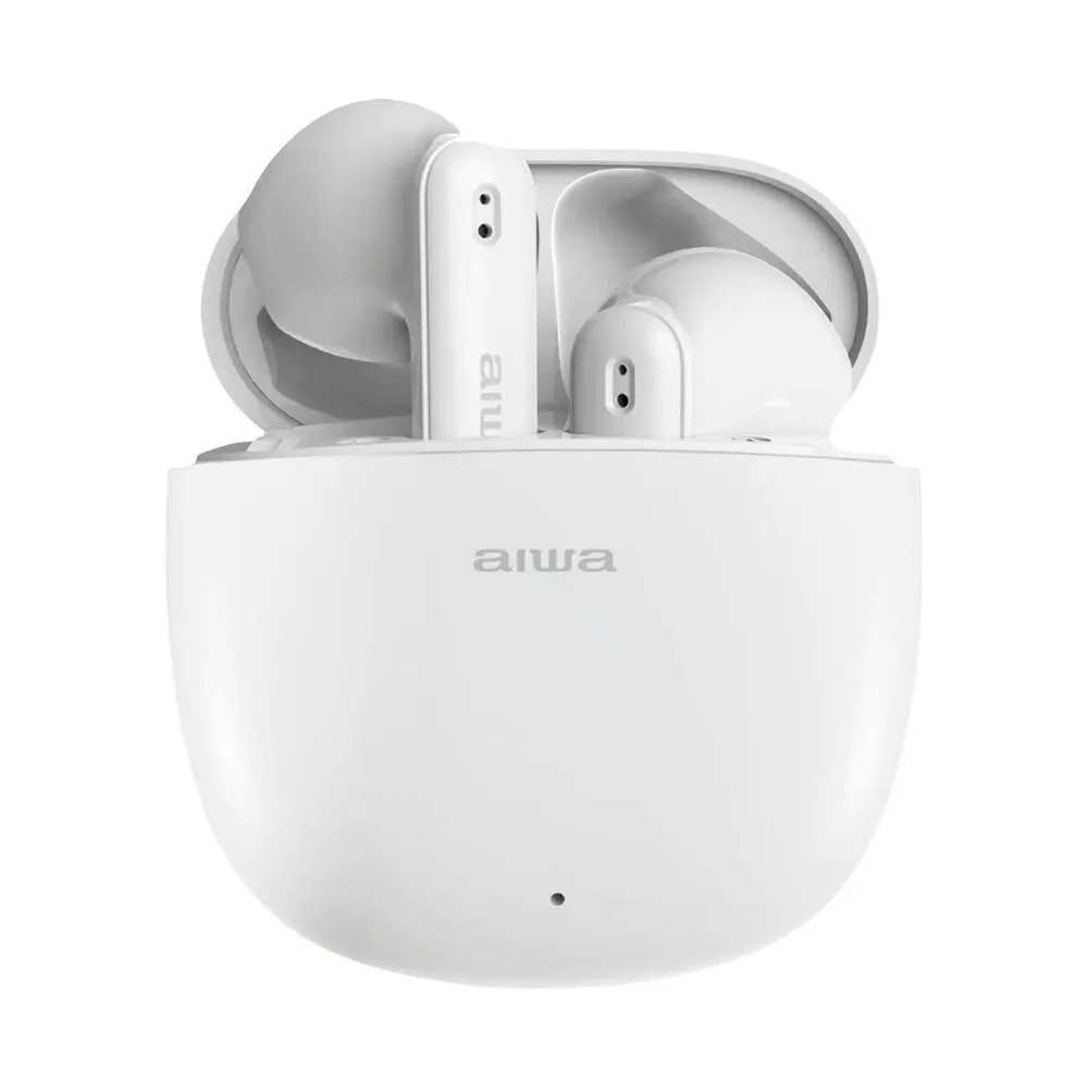 Aiwa In-Ear Budstem Bluetooth Earbuds (White) 1