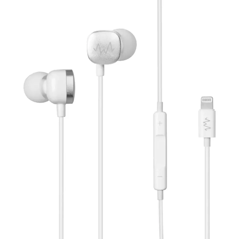 Wave Corded In-Ear Headphones For Iphone 14 Pro Max/Ipad (White) 1