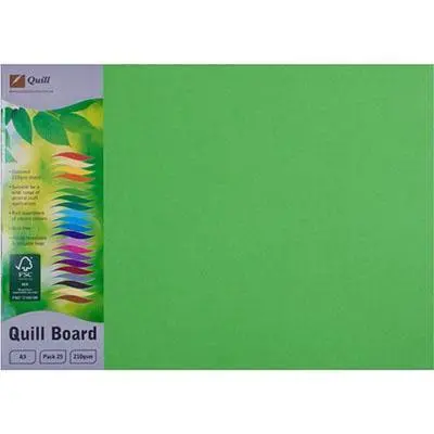 Quill Board Paper 210Gsm A3 Pack 25 (Lime) 1