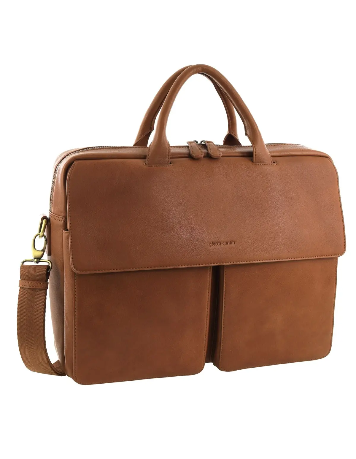 Pierre Cardin Men's Leather Classic Messenger/Computer Bag 41X30cm Cognac 1