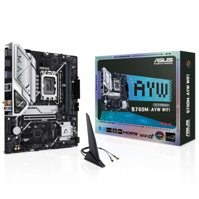 Asus B760m-Ayw Wifi Ddr5 Lga 1700 Matx Motherboard (B760m-Ayw-Wifi) 1