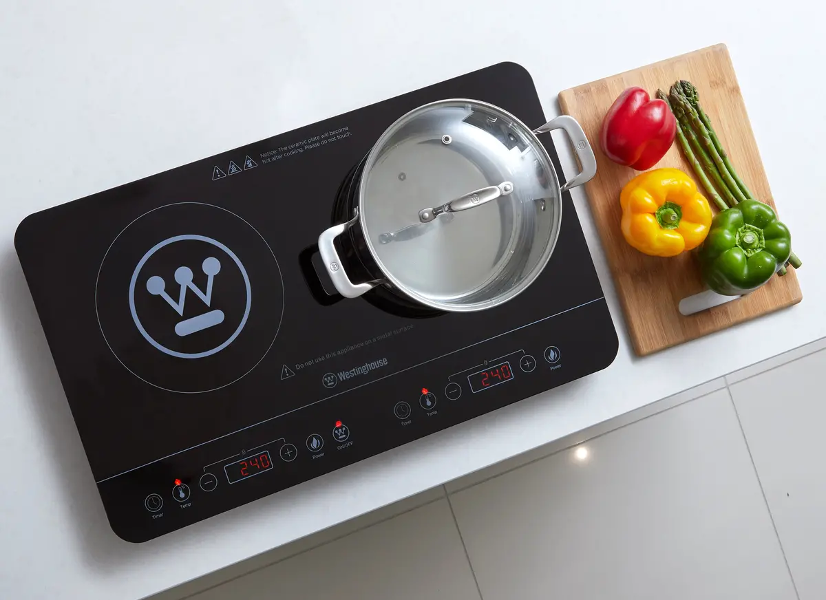 Westinghouse Electric 2400W Slimline Portable Double Induction Cooktop With Led Display 2