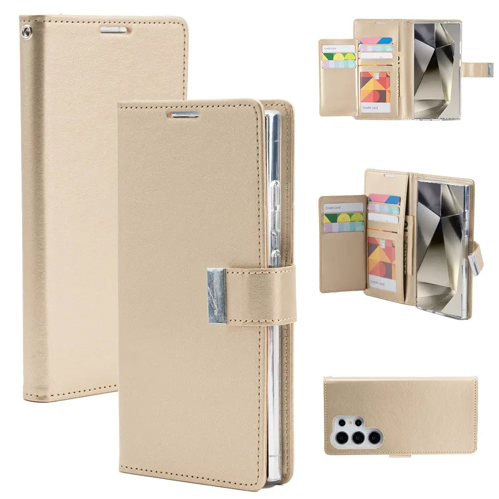 Goospery Rich Diary For Galaxy S24 Ultra - Gold 1