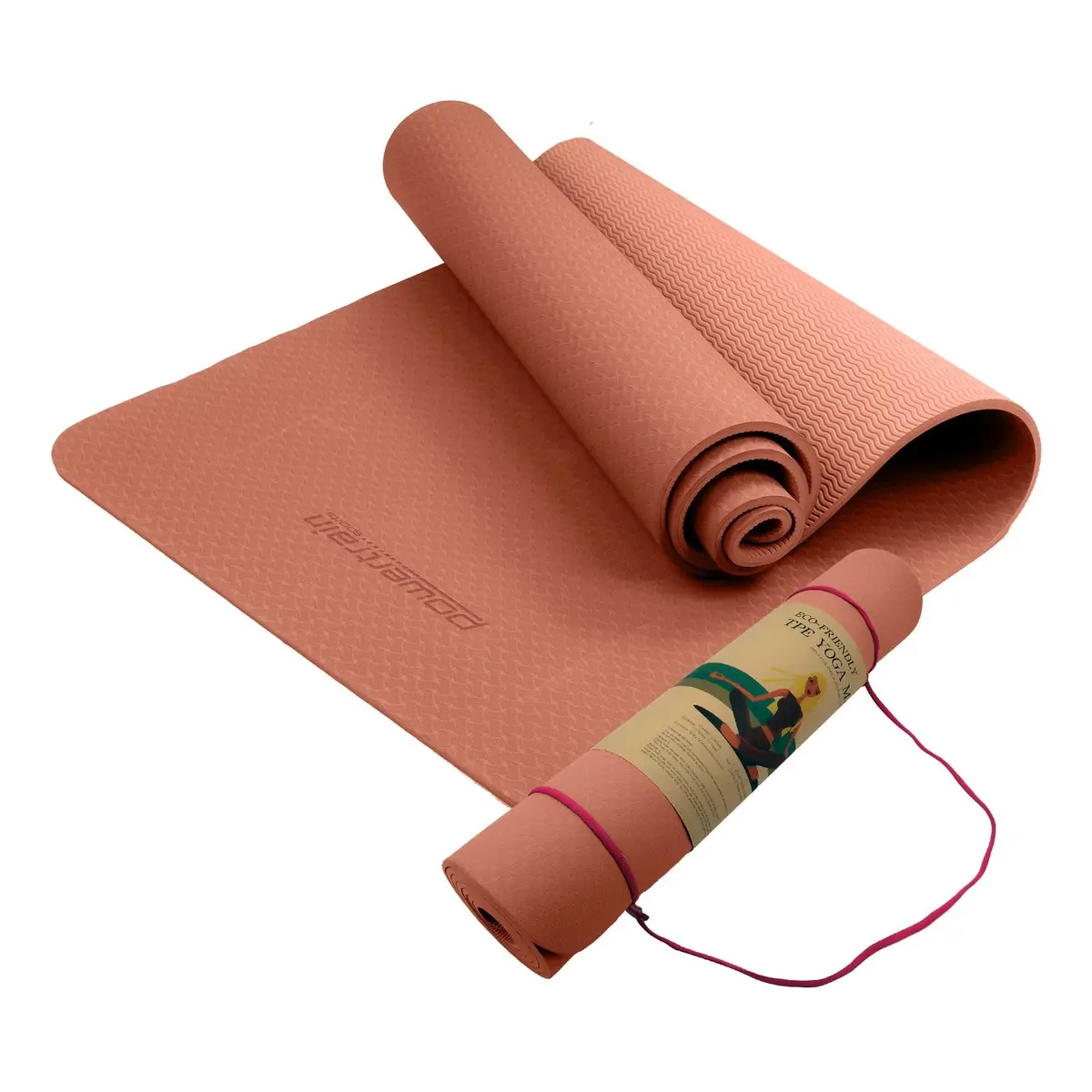 Powertrain Tpe Yoga Exercise Pilates Mat 6Mm - Pink 1