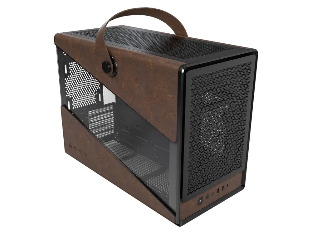 Montech Heritage Leather & Metal Micro-Atx Case - Black 2