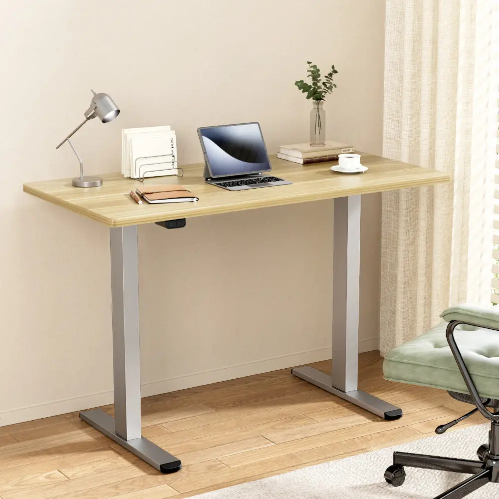 Artiss Standing Desk Motorised 140Cm White Oak 2