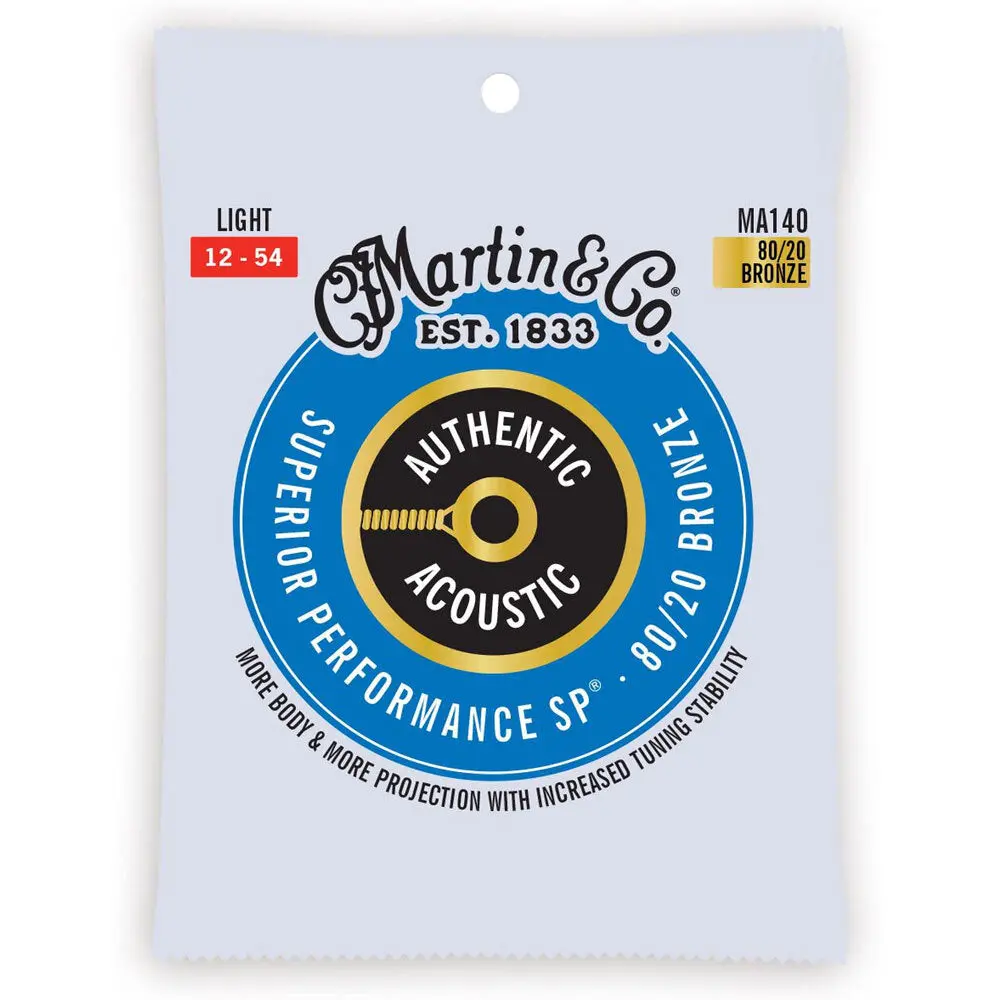 Martin Guitar Ma140 Authentic Acoustic String 80/20 Bronze Light Gauge 1