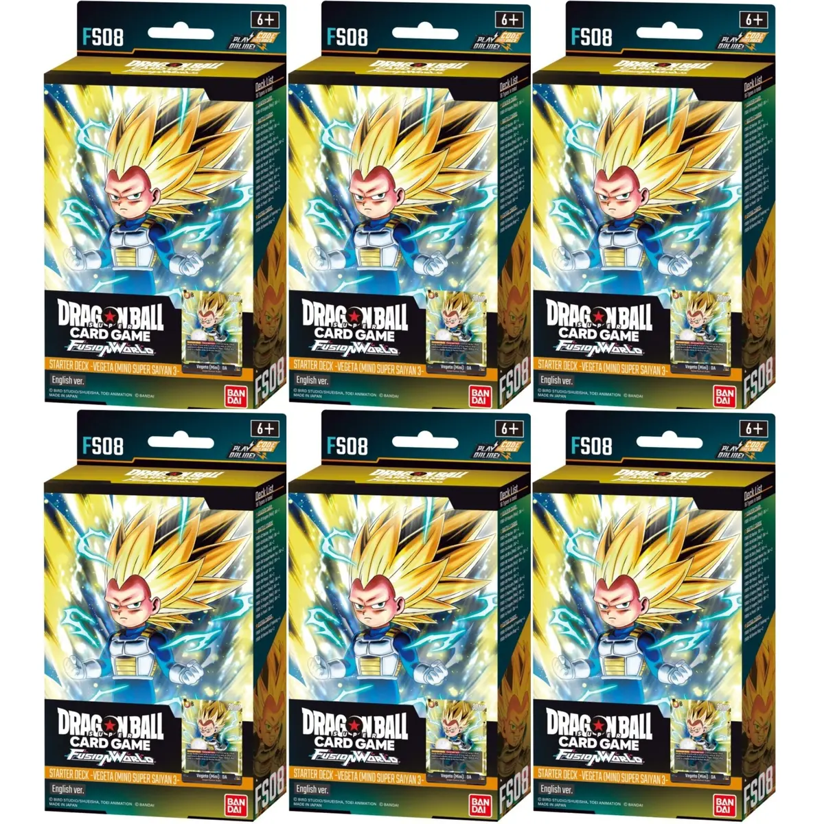 Dragon Ball Super Card Game: Fusion World Starter Deck Vegeta Mini Super Saiyan Fs08 Display Of 6 1