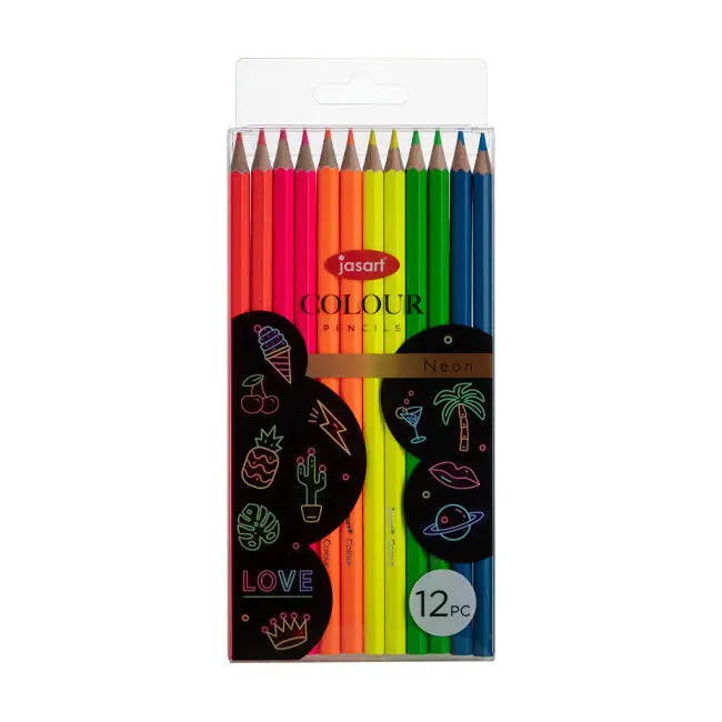 Jasart Studio Art/Craft Colour Pencil Set (Neon) [12-Pieces] 1
