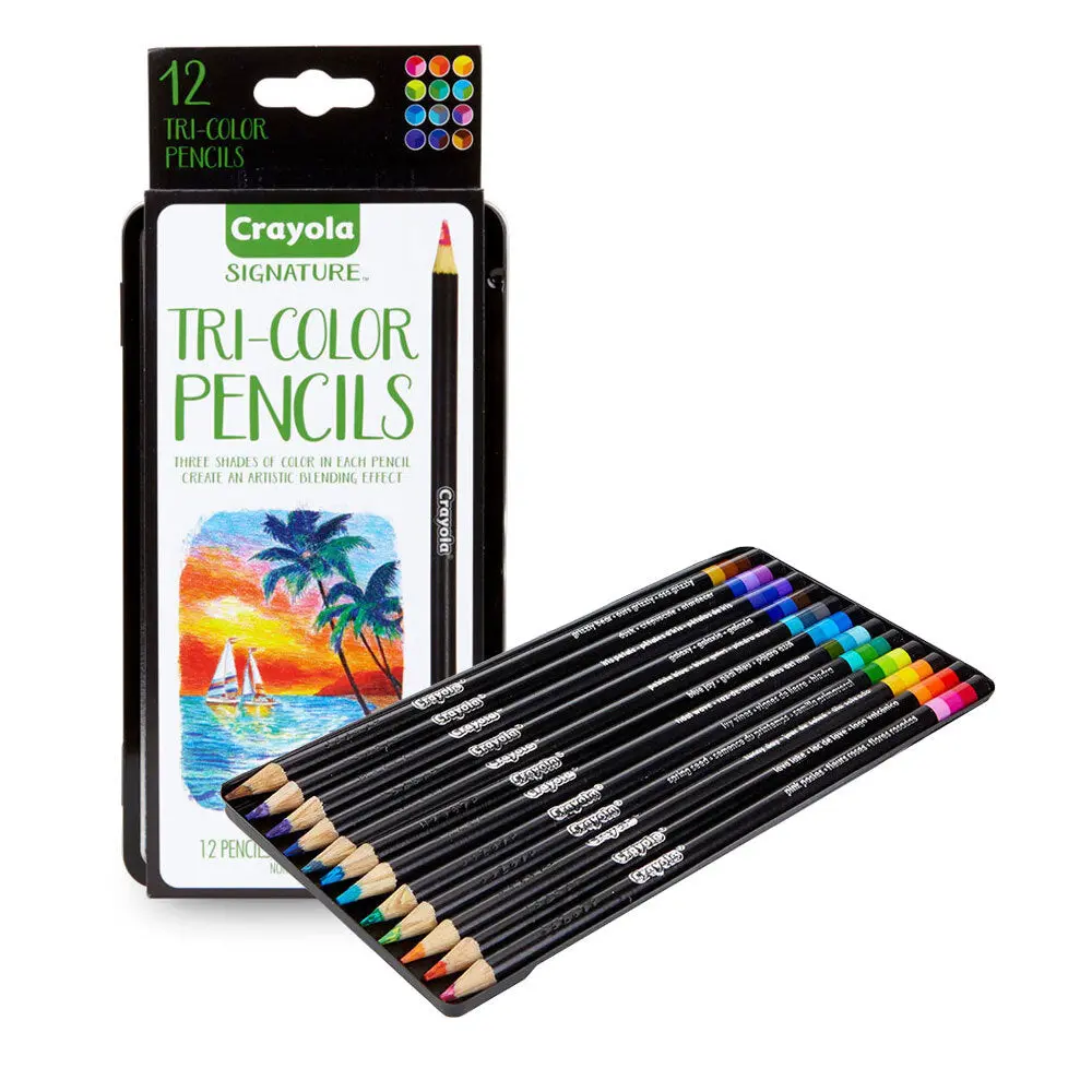 12Pc Crayola Signature Tri-Color Colored Pencils For 9+ Kids 1