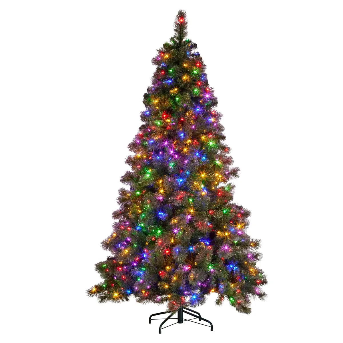 Christabelle 7.5Ft Christmas Tree Glittery Gold Pine 650 Led Multi-Functional Lights Xmas Decor 1