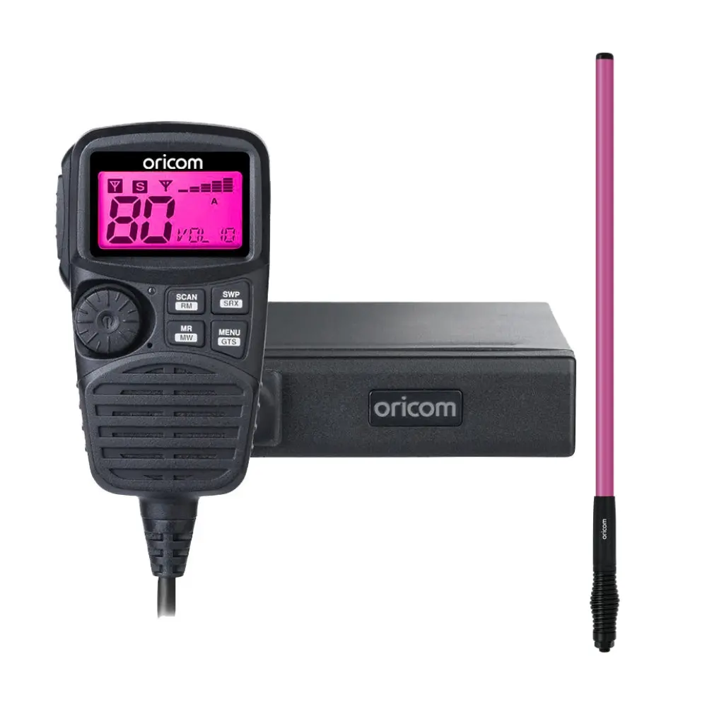 Oricom Uhf350dr Dual Receive Uhf Cb Radio With Controller Speaker Mic + Anu316 4.5Dbi Uhf Cb Antenna Pink 1