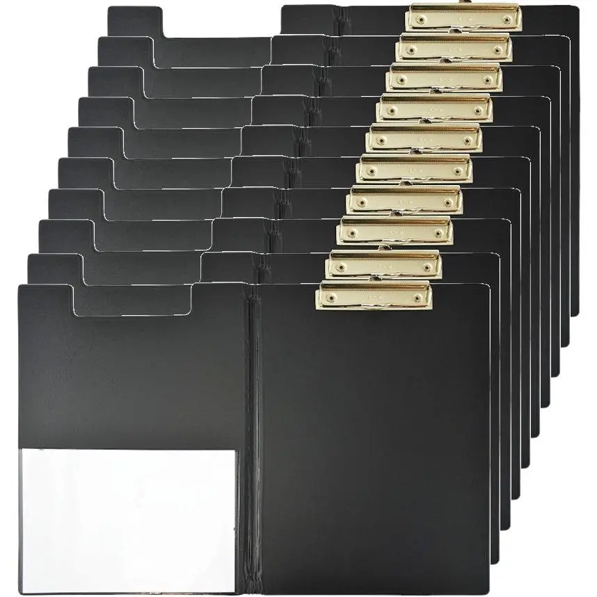 Bantex Clipfolder A4 Clip Folder Board Black 10 Pack 1