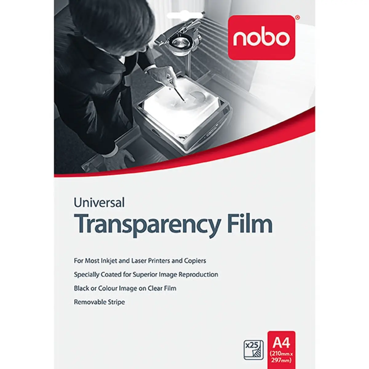 Nobo Uf0025 Universal Inkjet/Laser Film Pack 25 Ohp Overhead Projector 1