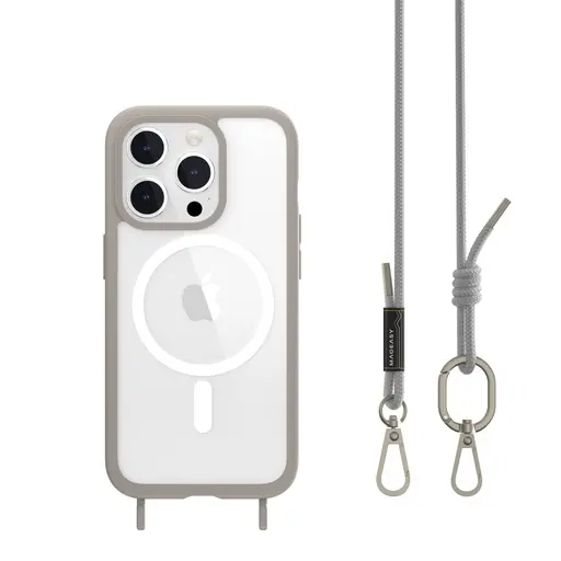 Mageasy Roam With Strap For Iphone 15 Pro Max - Grey 1